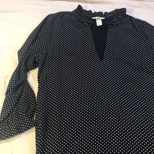 Navy blue H&M polka dot sheet dress